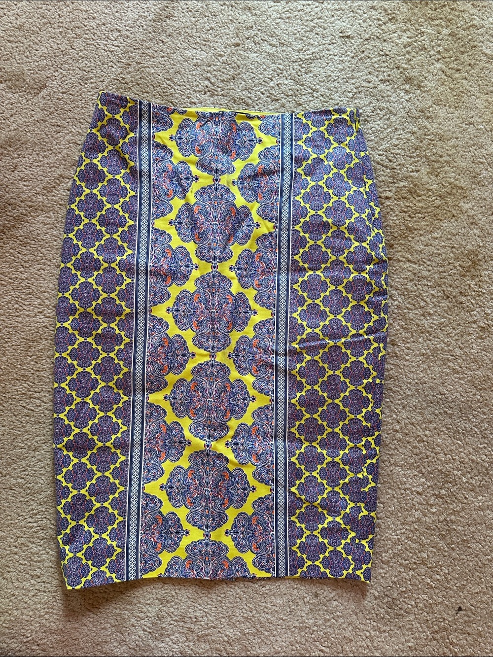 The Limited Yellow and Purple Printed A-Line Skirt